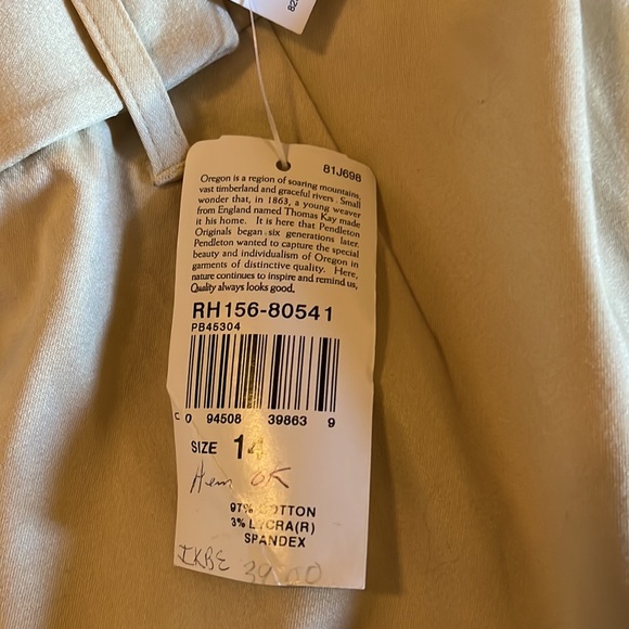 Pendleton originals, born in Oregon size 14 cream colored dress pant stretch new - Picture 7 of 8